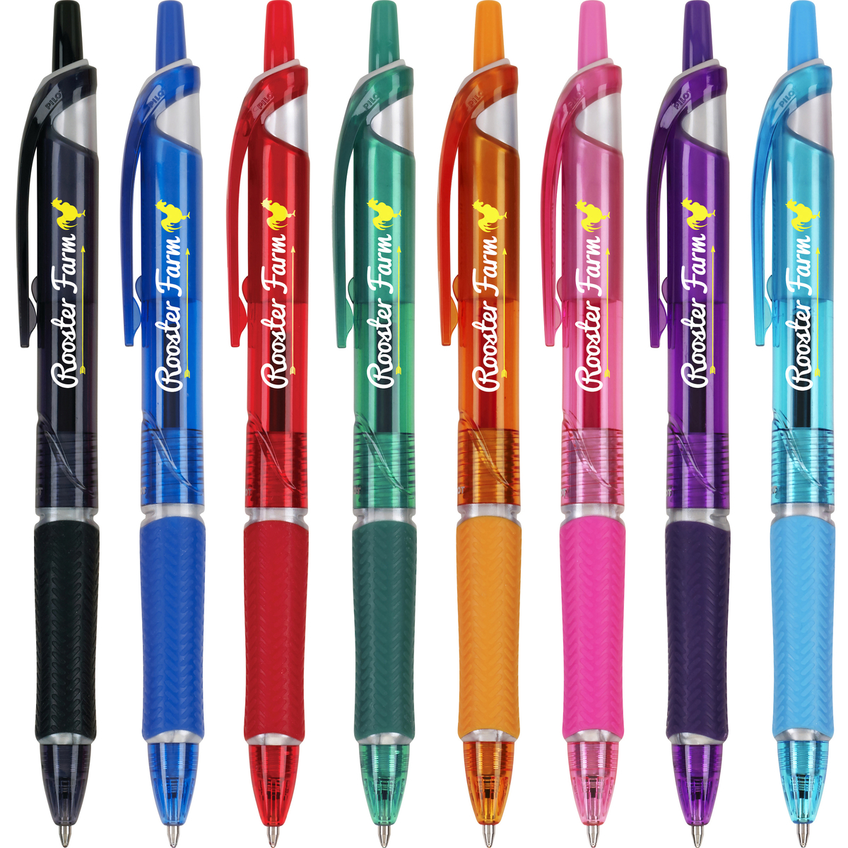 picture of Acroball pens in all of the color they are offered in from Pilot Pen